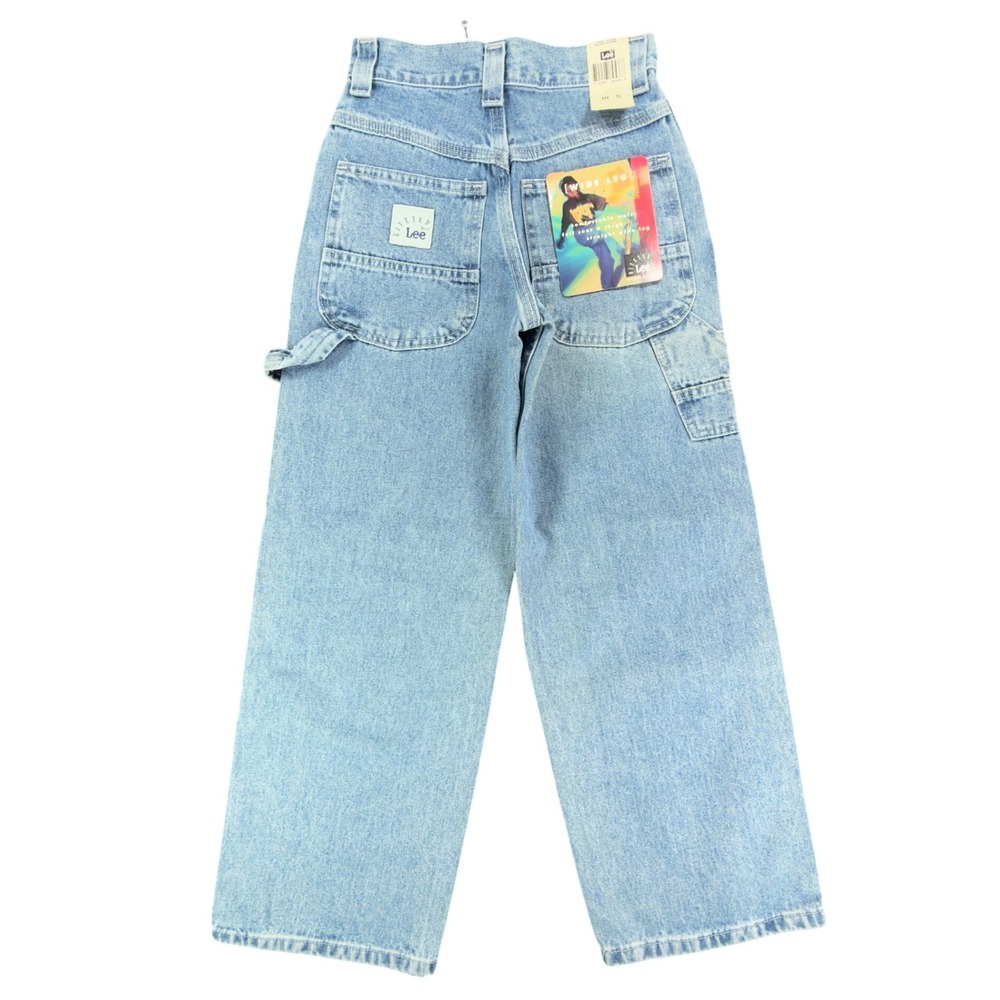Lee Vintage 90s Wide Leg Carpenter Jeans Boys 10 Slim Retro Stone Blue NWT